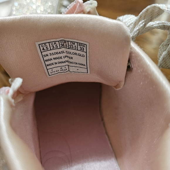 Skechers Gold Glitter Adaptive High Tops size 4.5 - Picture 5 of 5